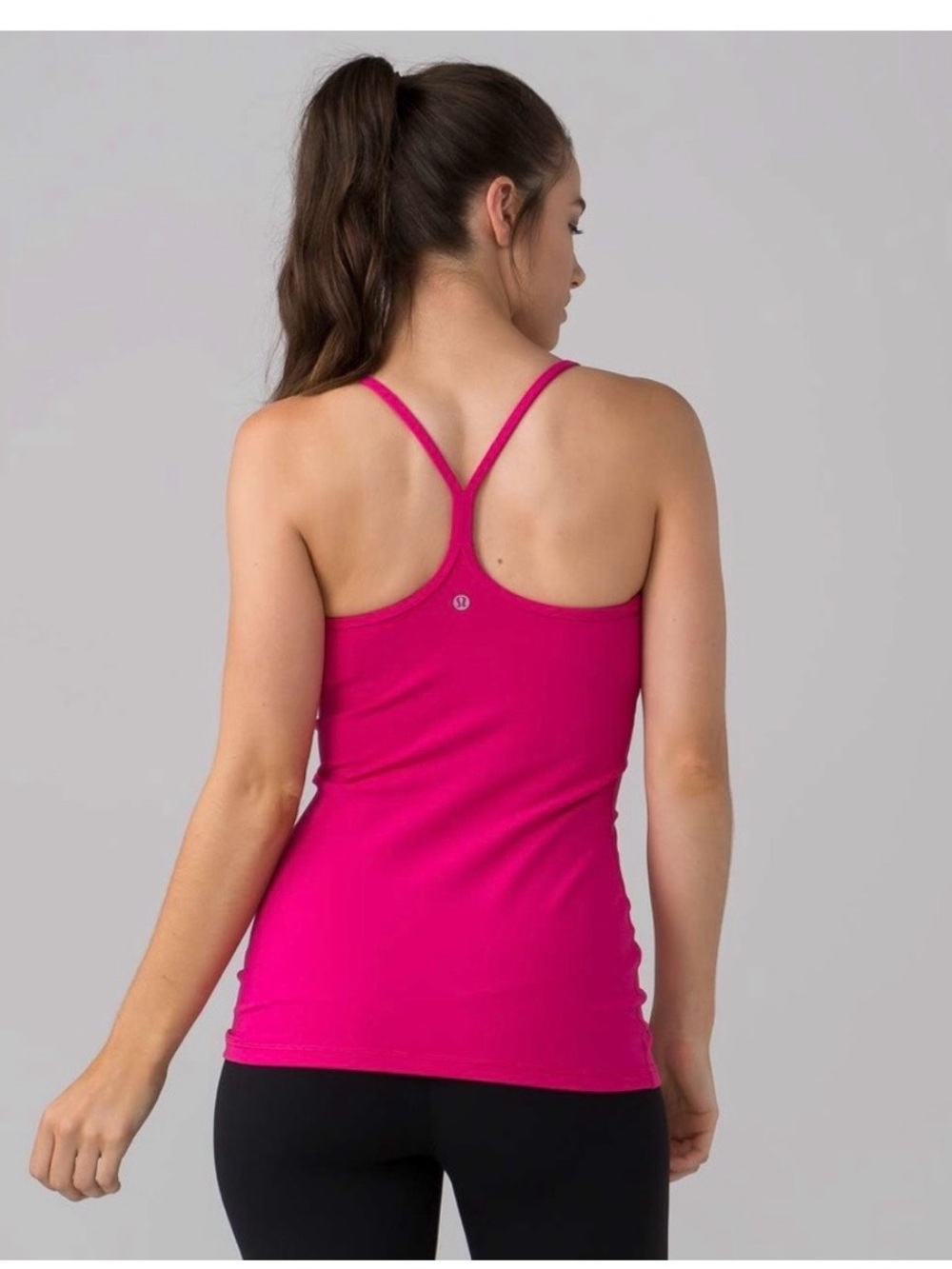 lululemon athletica Y Back Tank Bright Pink Racerback Tank Size 8 (stock pic)